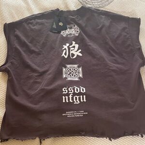 Black Graphic Sleeveless Tee